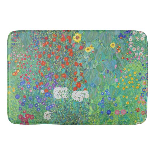 Boerderij tuin met zonnebloemen door Gustav Klimt Badmat (Voorkant)