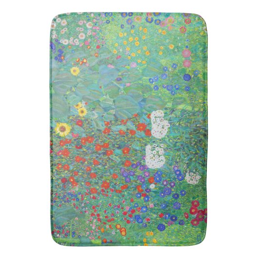 Boerderij tuin met zonnebloemen door Gustav Klimt Badmat (Voorkant Verticaal)