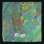Boerderij tuin met zonnebloemen door Gustav Klimt Bandana<br><div class="desc">Bezoek mijn winkel voor een interessanter ontwerp en meer keuze voor kleuren => zazzle.com/colorfulworld*</div>