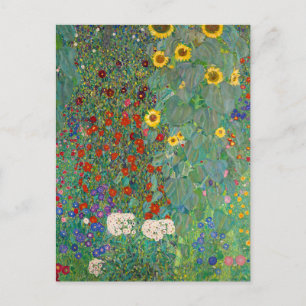 Boerderij tuin met zonnebloemen door Gustav Klimt Briefkaart