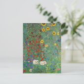 Boerderij tuin met zonnebloemen door Gustav Klimt Briefkaart (Staand voorkant)