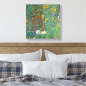 Boerderij tuin met zonnebloemen door Gustav Klimt Canvas Afdruk (Insitu (Slaapkamer))