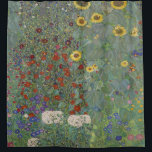 Boerderij tuin met zonnebloemen door Gustav Klimt Douchegordijn<br><div class="desc">Maak van je badkamer een kunstwerk met ons verbluffende Boerderij Tuin met het zonnebloemen douchegordijn, met het iconische schilderij van Gustav Klimt. De levendige kleuren en de ingewikkelde details van dit meesterwerk zullen een aanraking van verfijning en schoonheid aan uw dagelijkse routine toevoegen. Deze douchegordijn is gemaakt van hoogwaardige materialen...</div>