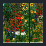 Boerderij tuin met zonnebloemen door Gustav Klimt Drieluik<br><div class="desc">Boerderij tuin met zonnebloemen,  mooi kunstschilderij van Gustav Klimt</div>