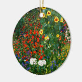 Boerderij tuin met zonnebloemen door Gustav Klimt Keramisch Ornament (Links)