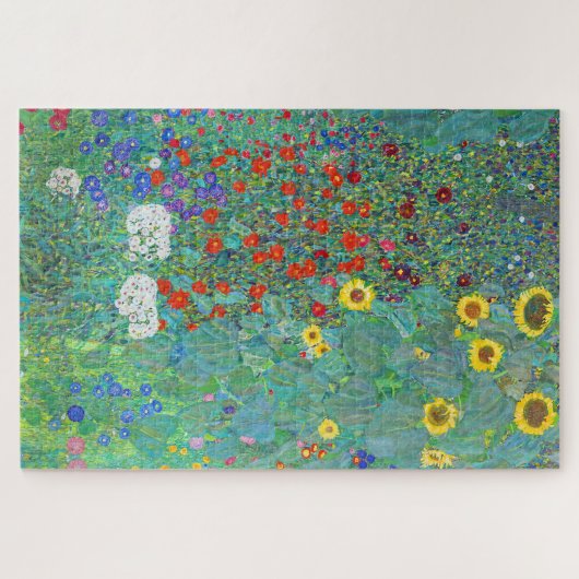 Boerderij tuin met zonnebloemen door Gustav Klimt Legpuzzel (Horizontaal)