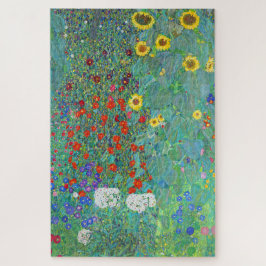 Boerderij tuin met zonnebloemen door Gustav Klimt Legpuzzel