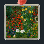 Boerderij tuin met zonnebloemen door Gustav Klimt Metalen Ornament<br><div class="desc">Boerderij tuin met zonnebloemen,  beroemd schilderij van Gustav Klimt</div>