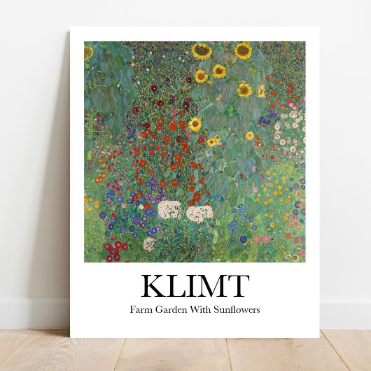 Boerderij tuin met zonnebloemen door Gustav Klimt Poster