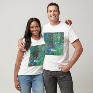 Boerderij tuin met zonnebloemen door Gustav Klimt T-shirt
