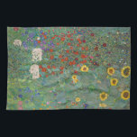 Boerderij tuin met zonnebloemen door Gustav Klimt Theedoek<br><div class="desc">Breng de schoonheid van Gustav Klimt's iconische kunstwerk in je huis met onze Boerderij tuin met zonnebloemen keukenhanddoek. Deze keukenhanddoek van hoge kwaliteit bevat een verbluffende afdruk van Klimt's meesterwerk, met levendige zonnebloemen en een zachte tuinachtergrond. Met zijn absorberende materiaal is deze handdoek perfect voor het drogen van de schotels,...</div>