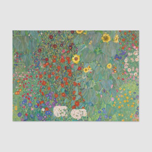 Boerderij tuin met zonnebloemen door Gustav Klimt Tissuepapier (Voorkant)