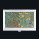Boerderij tuin met zonnebloemen door Gustav Klimt Visitekaarthouder<br><div class="desc">Maak kennis met de verbluffende Boerderij tuin met zonnebloemen op dit mooie Visitekaartje hoesje. Kleurrijk en klassiek. Een geweldige conversatie begint! Ideaal geschenk voor Groomsmen, Vaderdag of een kleine token voor iemand die je een vriendelijkheid heeft gegeven, een coachende voetbalspeler, een jongetje of een jeugdgroepleider, of misschien een baan of...</div>