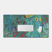 Boerderij tuin met zonnebloemen, Gustav Klimt Bureaumat (Keyboard & Muis)