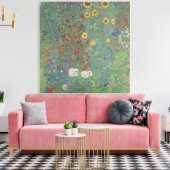 Boerderij tuin met zonnebloemen - Gustav Klimt Canvas Afdruk (Insitu (Woonkamer))