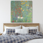 Boerderij tuin met zonnebloemen - Gustav Klimt Canvas Afdruk (Insitu (Slaapkamer))
