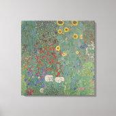 Boerderij tuin met zonnebloemen - Gustav Klimt Canvas Afdruk (Voorkant)