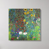 Boerderij tuin met zonnebloemen | Gustav Klimt | Canvas Afdruk (Voorkant)