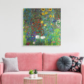 Boerderij tuin met zonnebloemen | Gustav Klimt | Canvas Afdruk (Insitu (Woonkamer))