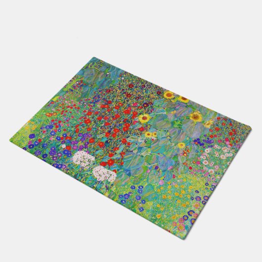 Boerderij tuin met zonnebloemen Gustav Klimt Deurmat (Schuin)