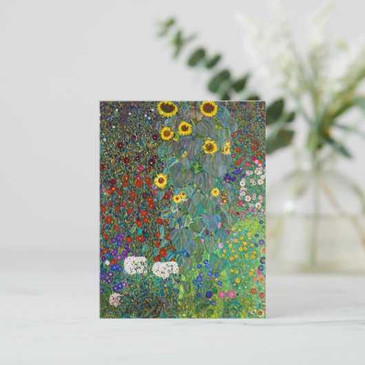 Boerderij tuin met zonnebloemen | Gustav Klimt | F Briefkaart (Staand voorkant)