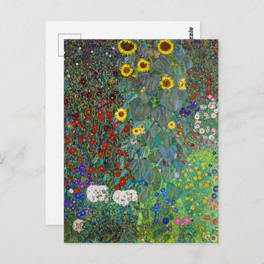 Boerderij tuin met zonnebloemen | Gustav Klimt | F Briefkaart (Voorkant / Achterkant)