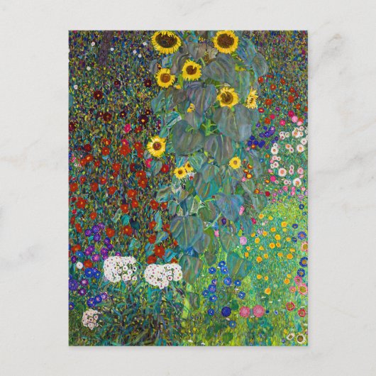 Boerderij tuin met zonnebloemen | Gustav Klimt | F Briefkaart (Voorkant)