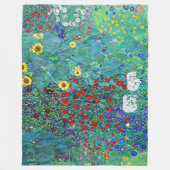 Boerderij tuin met zonnebloemen, Gustav Klimt Fleece Deken (Voorkant)