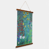 Boerderij tuin met zonnebloemen, Gustav Klimt Hangend Wandkleed (Gebogen)