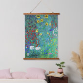 Boerderij tuin met zonnebloemen, Gustav Klimt Hangend Wandkleed (Slaapkamer)