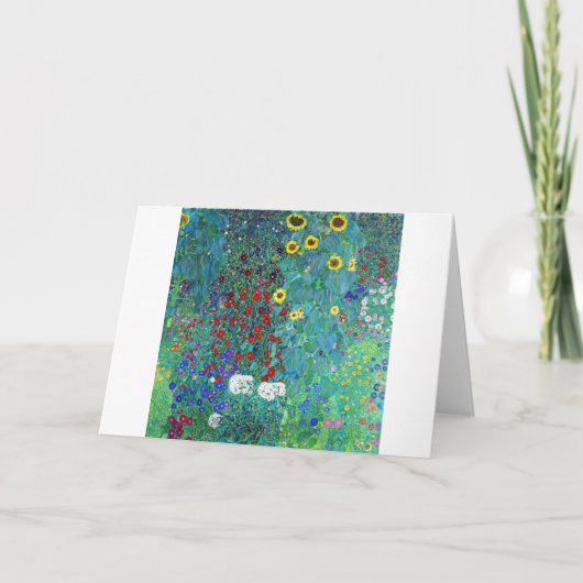 Boerderij tuin met zonnebloemen, Gustav Klimt Kaart (Voorkant)