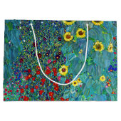 Boerderij tuin met zonnebloemen, Gustav Klimt Larg Groot Cadeauzakje (Achterkant)