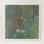 Boerderij tuin met zonnebloemen Gustav Klimt Legpuzzel<br><div class="desc">Pas de grenskleur aan zoals gewenst. Boerderij Garden met zonnebloemen 1907.</div>