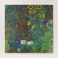 Boerderij tuin met zonnebloemen | Gustav Klimt |
