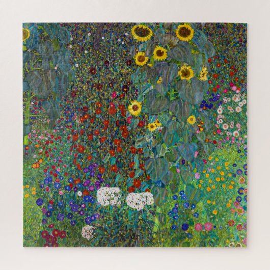 Boerderij tuin met zonnebloemen | Gustav Klimt | Legpuzzel (Verticaal)