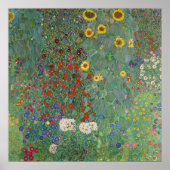  Boerderij tuin met zonnebloemen, Gustav Klimt Poster (Voorkant)