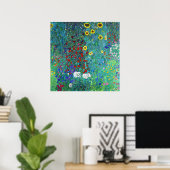 Boerderij tuin met zonnebloemen, Gustav Klimt Poster (Thuiskantoor)