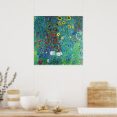 Boerderij tuin met zonnebloemen, Gustav Klimt Poster (Keuken)