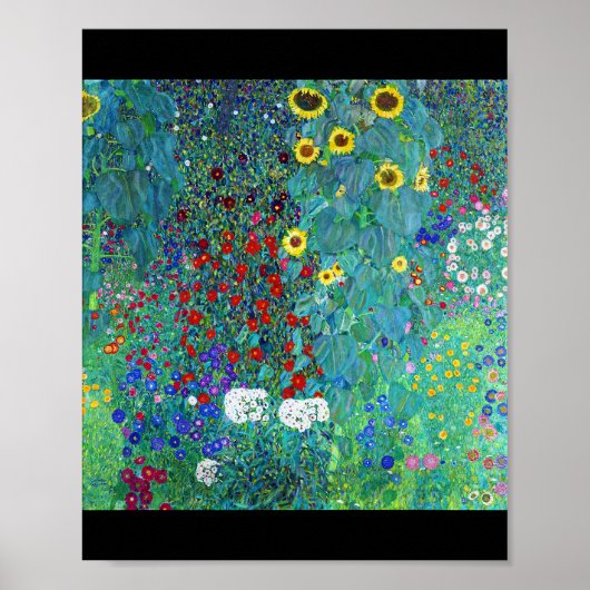 Boerderij tuin met zonnebloemen, Gustav Klimt Poster (Voorkant)