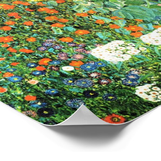 Boerderij tuin met zonnebloemen Gustav Klimt Poster (Hoek)