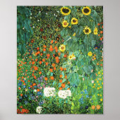 Boerderij tuin met zonnebloemen Gustav Klimt Poster (Voorkant)