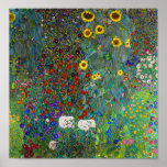 Boerderij tuin met zonnebloemen | Gustav Klimt | Poster<br><div class="desc">Boerderij Garden met zonnebloemen is een schilderij van Gustav Klimt uit 1907.</div>
