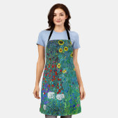 Boerderij tuin met zonnebloemen, Gustav Klimt Schort (Gedragen)