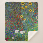Boerderij tuin met zonnebloemen | Gustav Klimt | Sherpa Deken<br><div class="desc">Boerderij Garden met zonnebloemen is een schilderij van Gustav Klimt uit 1907.</div>