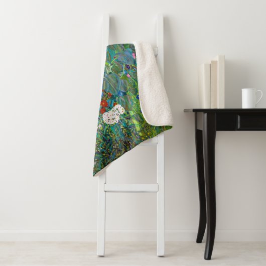 Boerderij tuin met zonnebloemen | Gustav Klimt | Sherpa Deken (In situ)