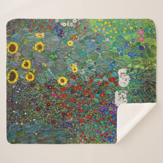 Boerderij tuin met zonnebloemen | Gustav Klimt | Sherpa Deken (Voorkant (horizontaal))
