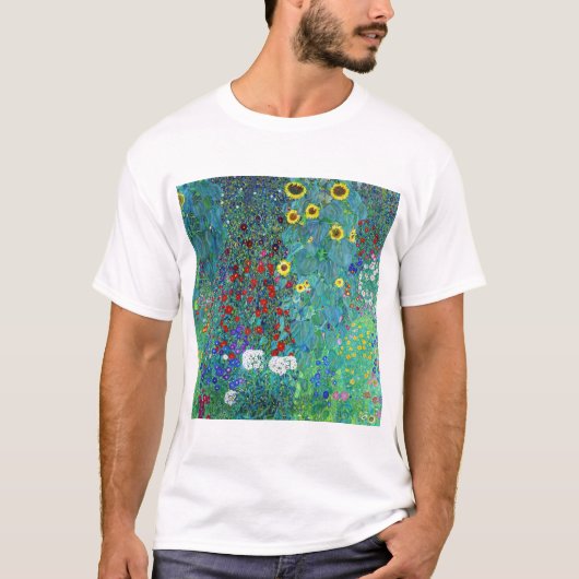Boerderij tuin met zonnebloemen, Gustav Klimt T-shirt (Voorkant)