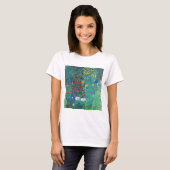 Boerderij tuin met zonnebloemen, Gustav Klimt T-shirt (Voorkant volledig)