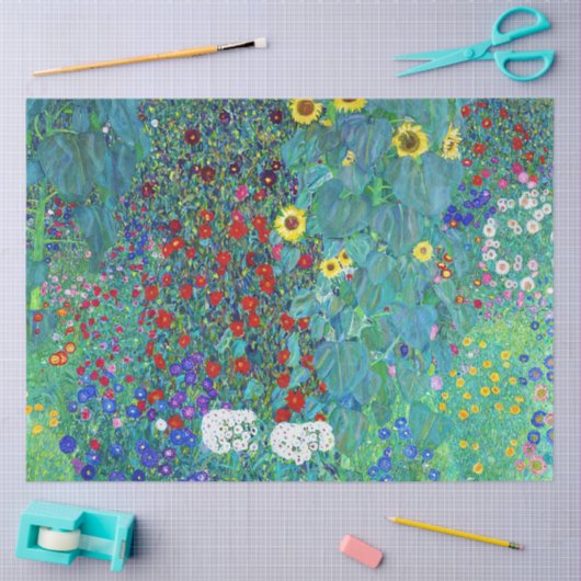 Boerderij tuin met zonnebloemen, Gustav Klimt Tissuepapier (Craft)