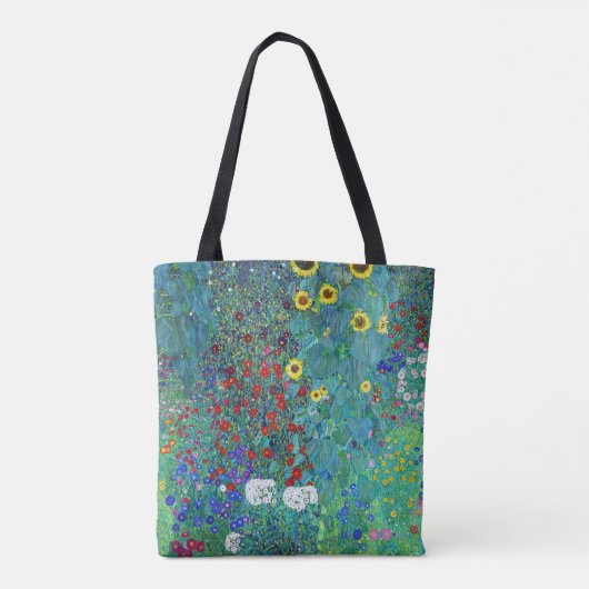 Boerderij tuin met zonnebloemen, Gustav Klimt Tote Bag (Achterkant)